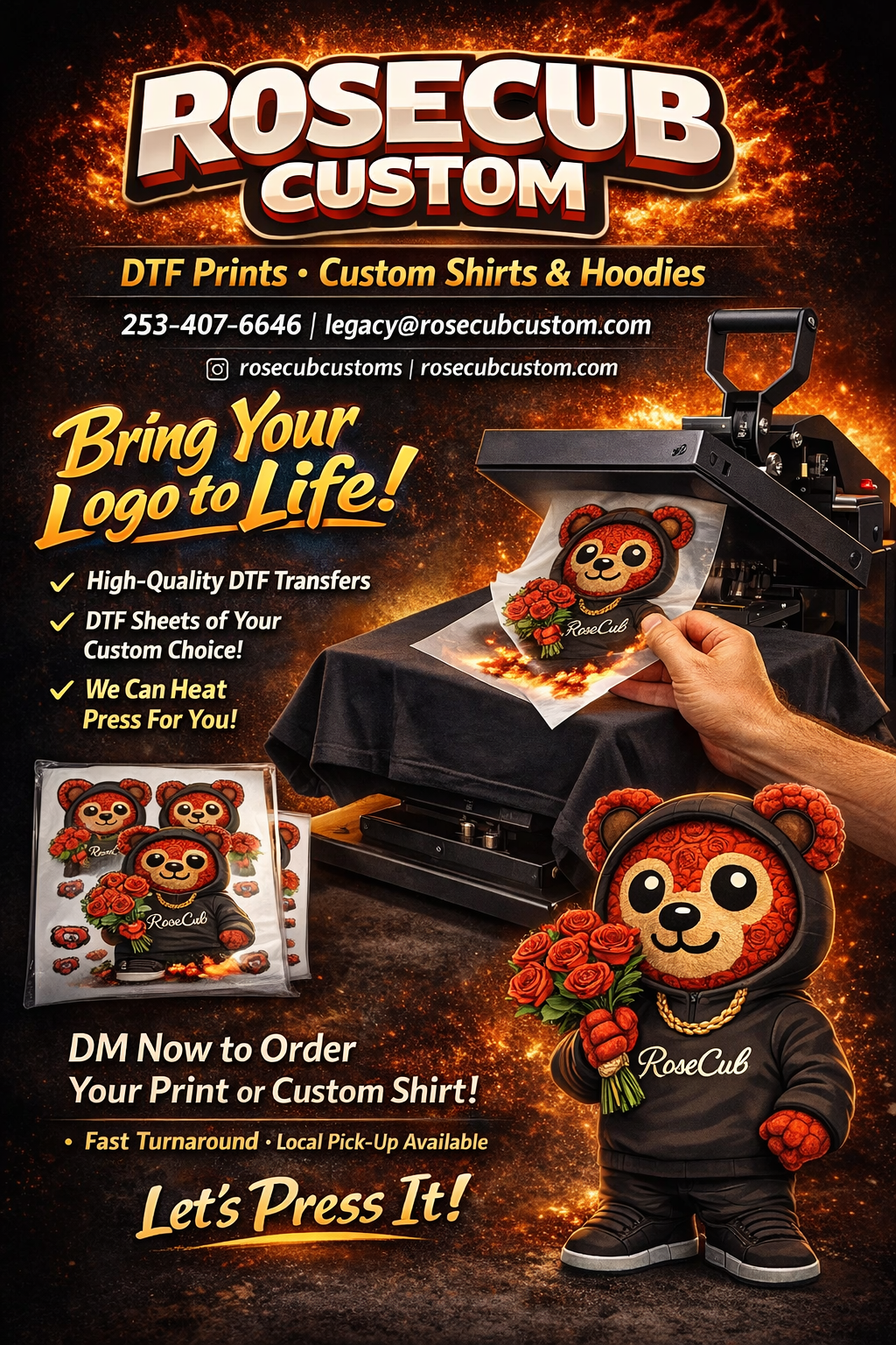 Custom DTF Transfers | Ready-to-Press DTF Print Outs – RoseCub Custom